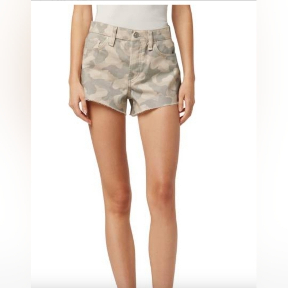 Hudson Size 26 Lori High Rise Denim Shorts Peyote Camo